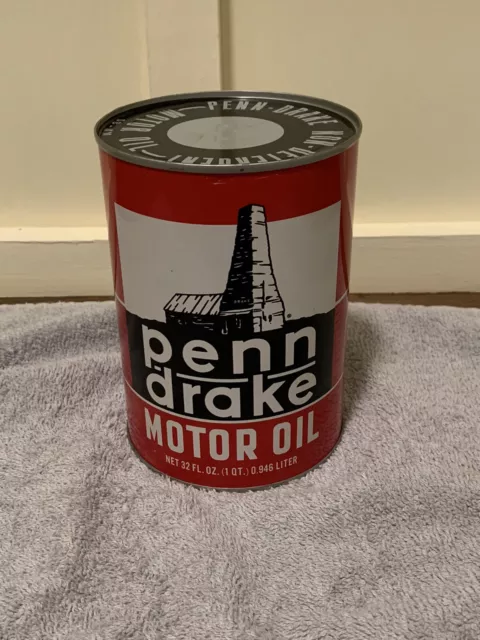 Rare Original Penn Drake Motor Oil Quart Oil Can Gas And Oil Advertising