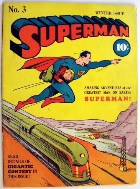 Superman Volume 1 - #3 Golden Age Comic - DC Comics