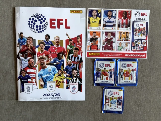 Panini EFL 2025-26 Sticker - 10 Tüten