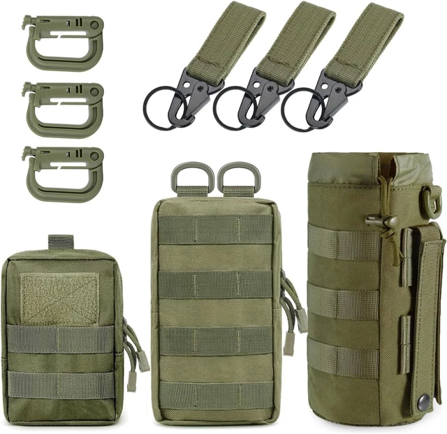 Marsupio Tattico Militare 2 Pack - Borsello Da Cintura Nero, Nylon 600D, Impermeabile, Per EDC - Foto 7