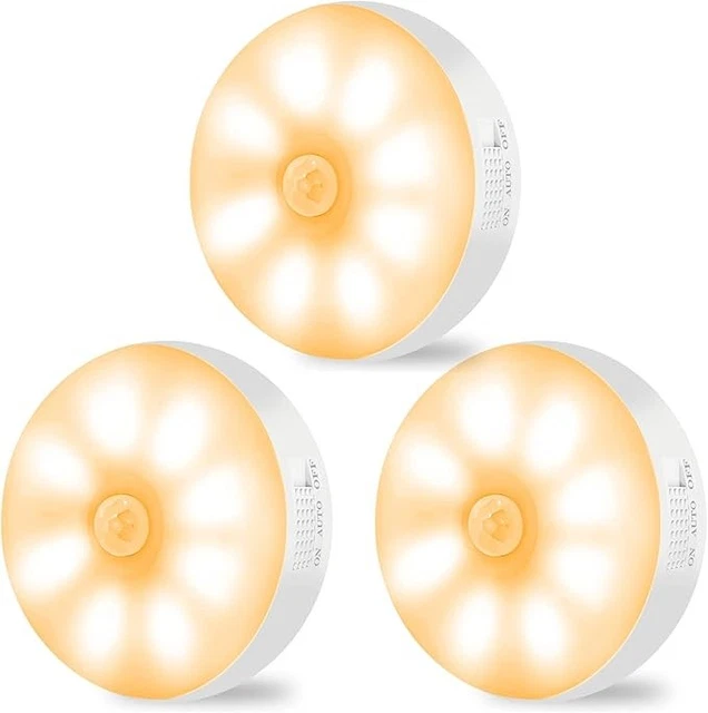 MOTION SENSOR LIGHTS Indoor Rechargeable Wireless Wall Light LED Stair ...