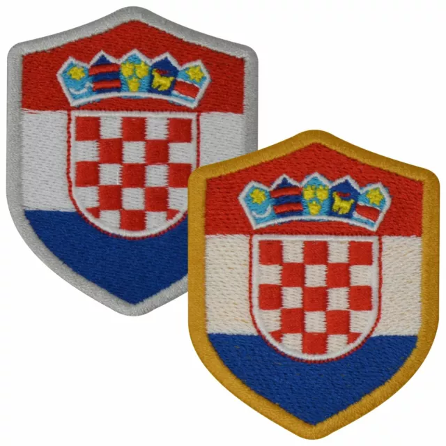 Aufnäher KROATIEN Wappen 7 x 5,6cm Bestickt Flagge Patch FanShirts4u