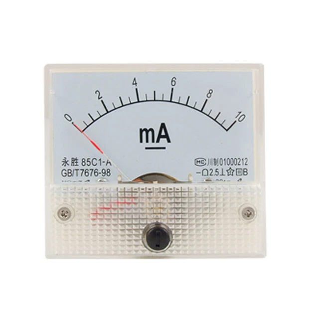 AMPEROMETRO ANALOGICO DC Misuratore Di Corrente Rettangolare Montato a