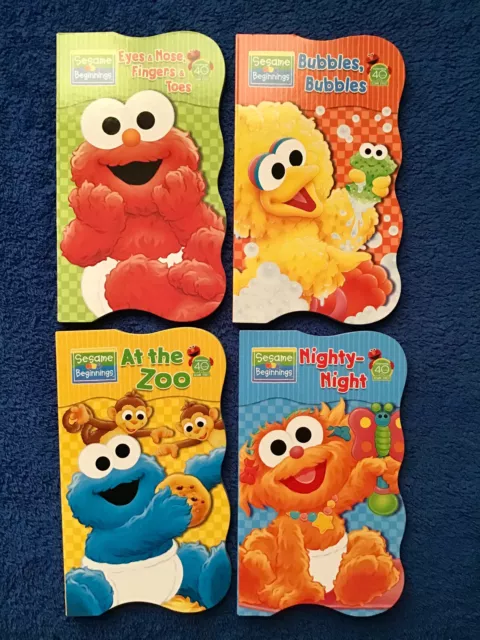 4 Sesame Street Beginnings Baby Toddler Board Books Eyes Nose Bubbles Elmo LOT