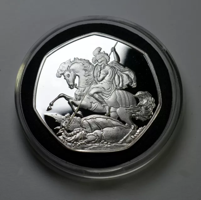 ST GEORGE & THE DRAGON Silver Commemorative in Capsule. Patron Saint, England