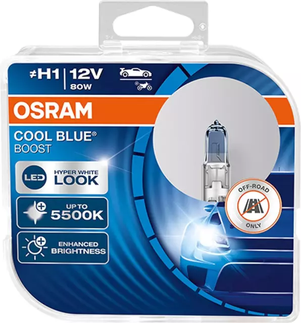 OSRAM Xenon Look 5000K H1 P14,5s 62150CBB-HCB COOL BLUE BOOST 12V 80W x2