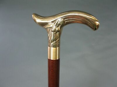 Designer Brass GOLDEN Head Handle Walking Stick Antique Style Wooden Cane Gift