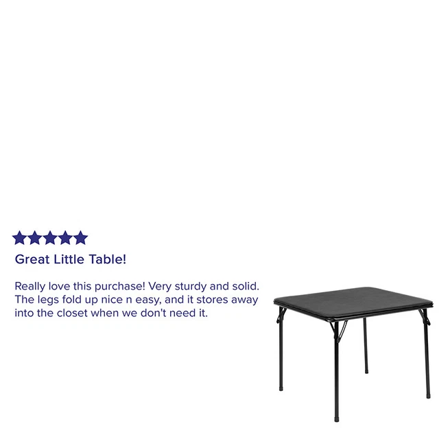 Flash Furniture Kids Black Folding Table