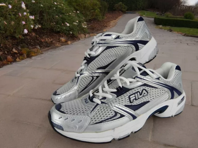 Fila DLS Lite Running Shoes Sneakers Gray Blue Silver  Men's size 10.5
