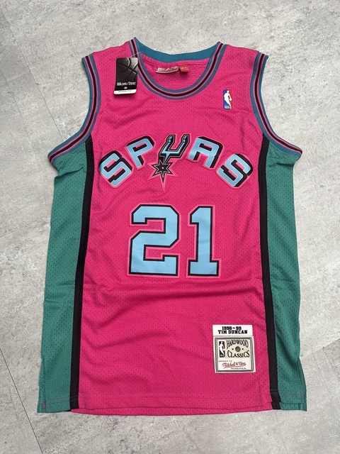 Tim Duncan San Antonio Spurs 1998-99 Authentic RELOAD Swingman Jersey-Pink/Teal