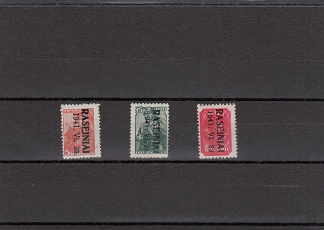 Litauen: Litauen Raseiniai 1IIIK, 3IIIK, 7IIIK, postfrisch, geprüft Krischke