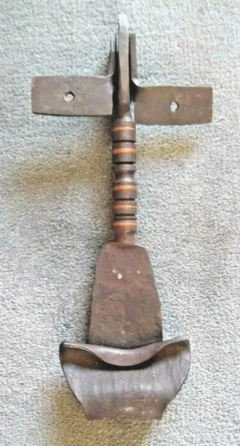 Huge Vintage Hand Form Forged Castle Mansion Door Knocker 16" signed TRM 77
