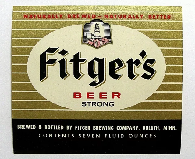 Fitger Brewing Co FITGER'S BEER - STRONG label MN 7oz Black Stripe Var. #2
