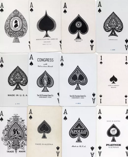 12 x OLD & NEW "Ace of Spades - IDEAL FOR A NEW COLLECTOR" SINGLE Play Cards