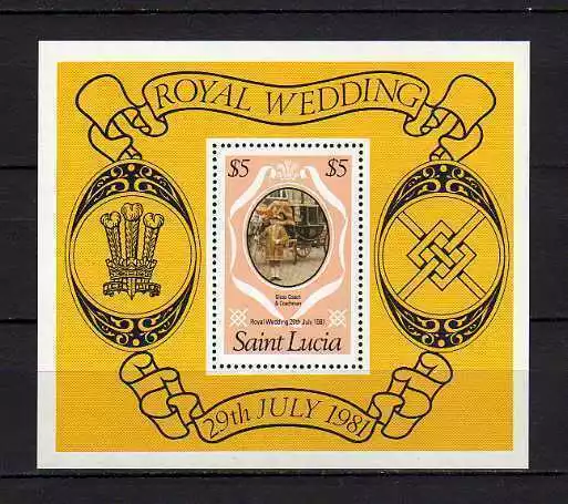 15590) ST. LUCIA 1981 MNH** Nuovi** Royal wedding s/s