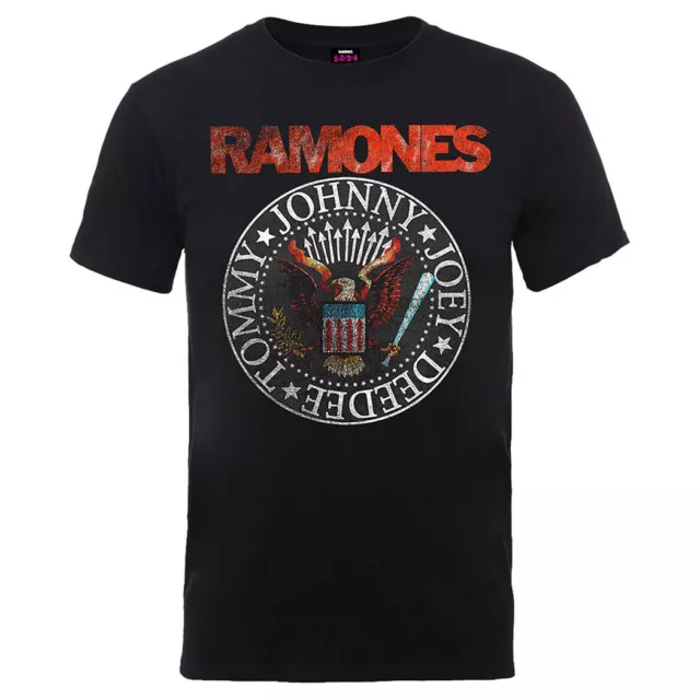 Ramones T-Shirt Eagle Seal Band Official Black New