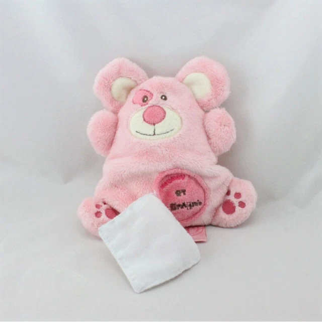 Doudou et compagnie plat souris rose mouchoir monster - 21420