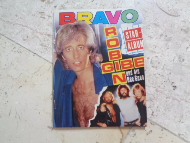 THE BEE GEES rare MINIATURE vintage 80s special cover magazine Robin Gibb Barry