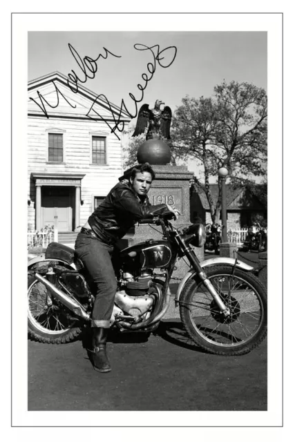 MARLON BRANDO Signed Autograph PHOTO Gift Signature Print THE WILD ONE