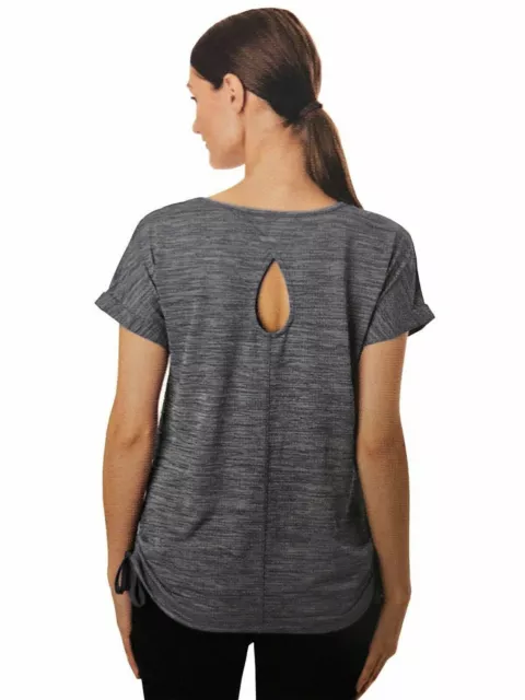 Women's Grey Active Top Size Small Tuff Activewear Keyhole Back Free P&P
