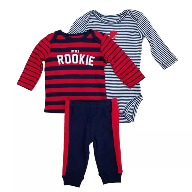 Carters Infant Boys 3-Piece Little Rookie Long Sleeve Shirt Bodysuit & Pants Set