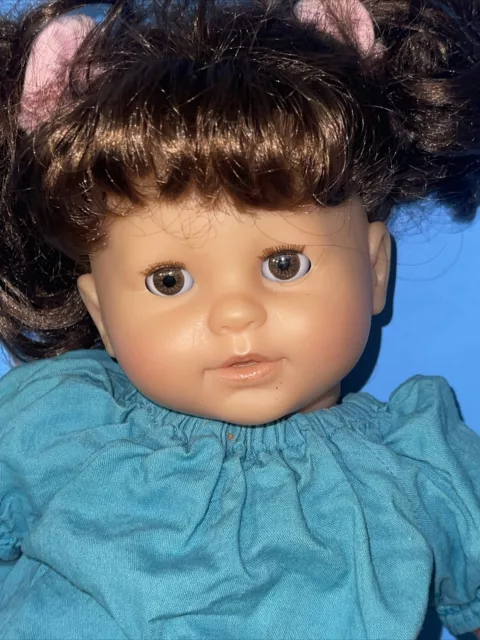 Corolle Alice Toddler Baby Doll Brunette Brown Eyes 14"  Cloth And Vinyl