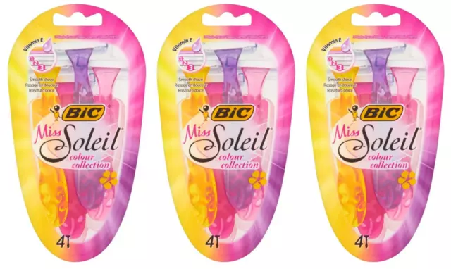 BIC Miss Soleil Colour Collection Rasoi monouso donna - 3x Confezione da 4
