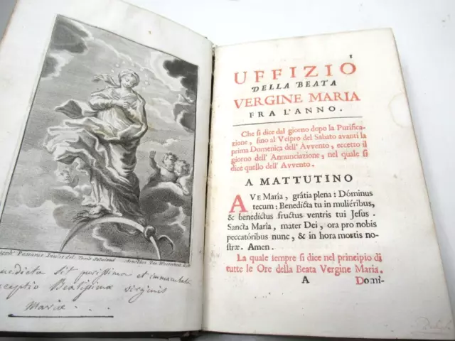OFFICE DE LA VIERGE MARIE 1742 Illustré JOSEPH PASSARUS Impression VATICAN