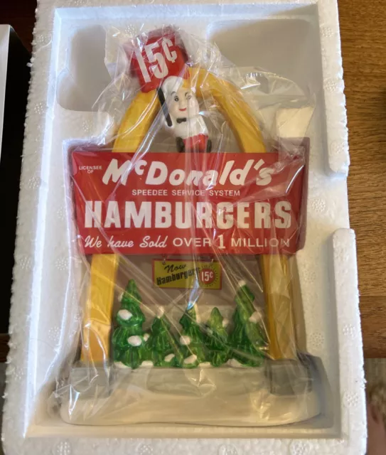 Dept 56 Original Snow Village McDonald's Restaurant Light Up The Night Sign NIB Dept 56 Original Snow Village McDonald's Restaurant Light Up The Night Sign NIB