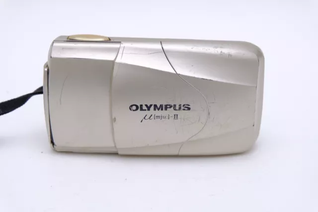 Olympus µ mju II f/2.8 35mm Compact Film Point & Shoot Camera. Working But READ