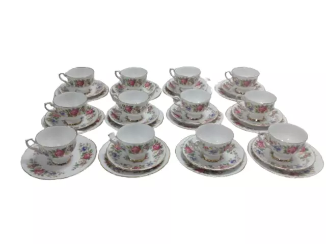 Set Vintage Royal Stafford Rochester Tea Cups/Saucers Afternoon Tea Floral