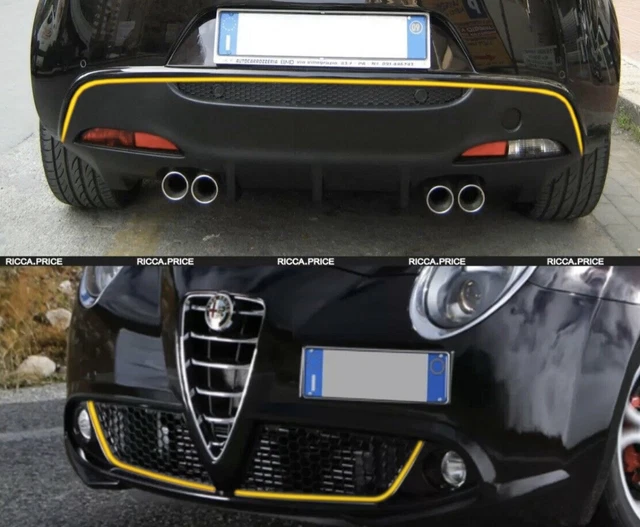 Profilo Adesivo Giallo Per Paraurti Anteriore Alfa Mito | Decorativo Racing, Senza Viti - Foto 10