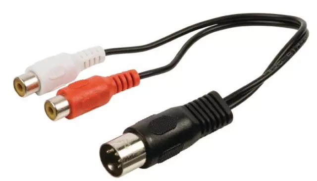 Câble adaptateur audio din à connecteur din 5 broches mâle vers 2x rca femelles