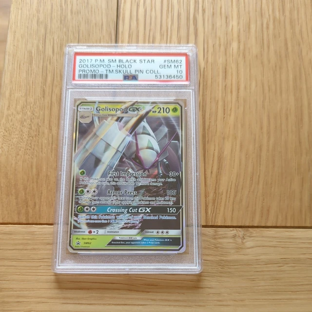 PSA 10 Edelstein neuwertig Golisopod Holo 2017 PM SM schwarzer Stern TM. Schädel PIN COLL SM62