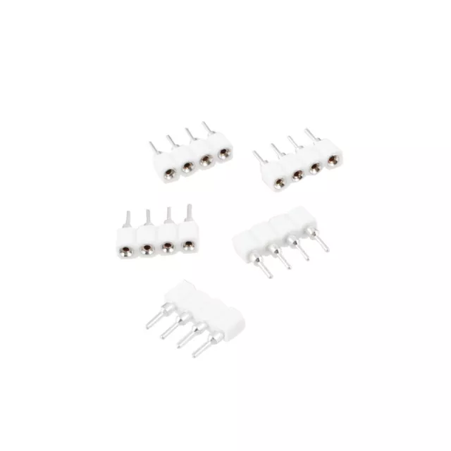 5 Piezas mujer a hombre 4 PIN RGB Conectores De Cables Blanco para LED Tiras