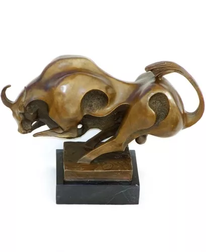 Ausgefallene MODERN ART Bronze DER STIER signiert MILO 2