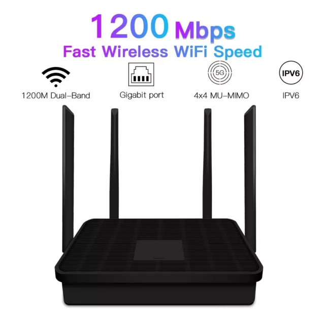 1200Mbps WiFi Router Dual Band 2.4G/5Ghz WiFi 5 Gigabit Internet Wireless Router