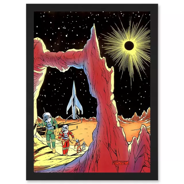 Painting Surreal Fantasy Sci Fi Alien Martian Planet Rocket Framed A4 Art Print