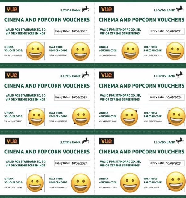 Club Lloyds Vue Cinema Tickets (Expire 10/09/2024) Club Lloyds Vue Cinema Tickets (Expire 10/09/2024)