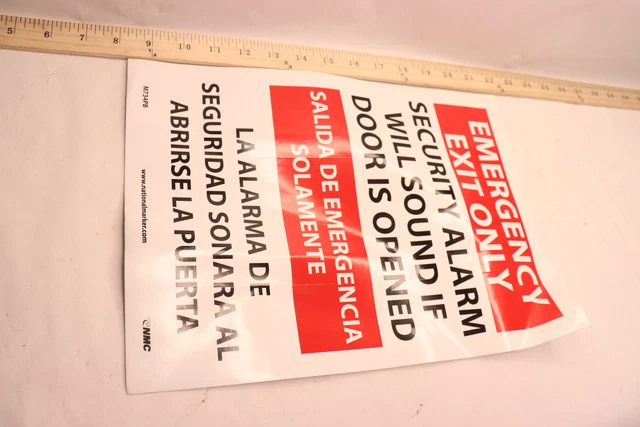 NMC Emergency Exit Sign in English, Spanish Vinyl 14" x 10" M734PB
