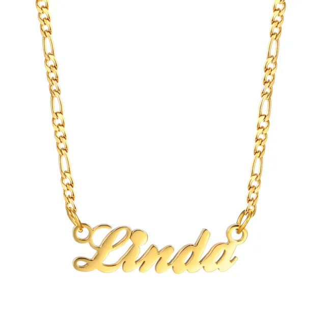 Personalised Initial  NAME Necklace CUSTOM Stainless Steel Pendant Chain Gift