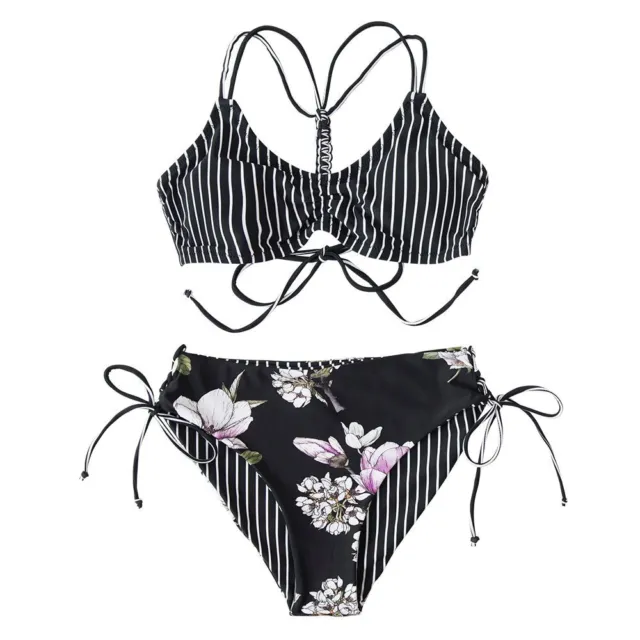 Bottom Low Waist Bikini Sets - Women Fashion Swimwear Summer Beach Two Pieces