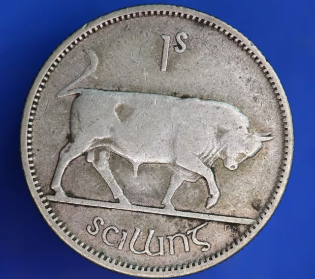 1928 Irish EIRE Ireland shilling 1s 1/- coin, Bull Coin, 75% silver   [30091]