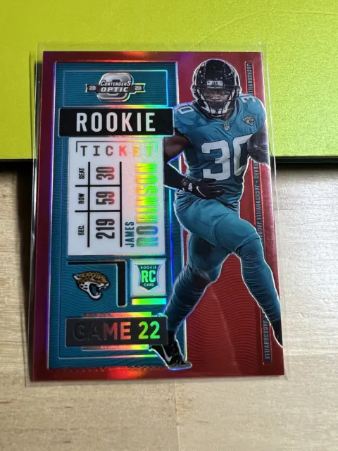 2020 Contenders Optic Rookie Ticket Red Prizm #97 James Robinson 053/125 RC