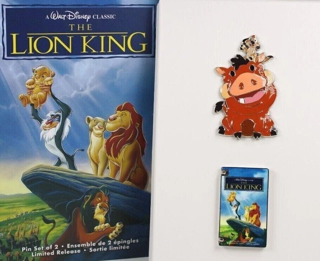 DISNEY THE LION King Timon & Pumbaa Vhs Pin Set Limited Set Of 2 W