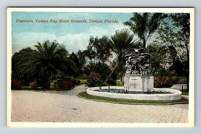 Tampa FL-Florida, Fountain, Tampa Bay Hotel Grounds Vintage Postcard