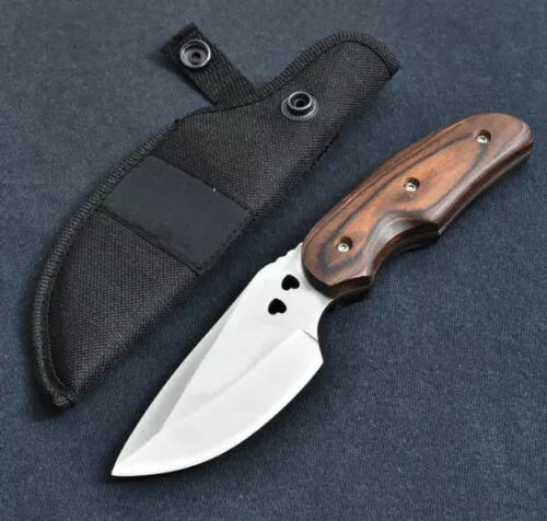 Outdoor Hunting Knife Camping Survival Knife Fixed Blade Wood Handle Gift 076