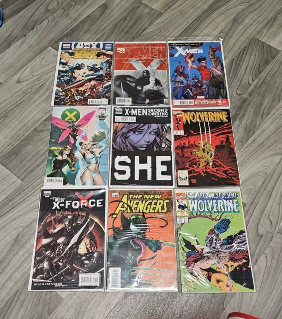 Marvel Comic Lot (9 X-Men Related Books) Mid To High Grades