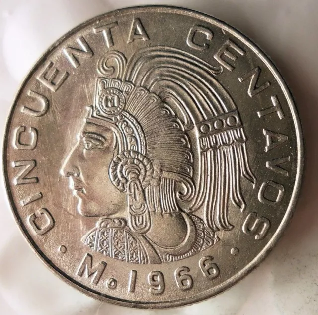 1966 Mexico 50 CENTAVOS - AU/UNC - Great Coin Mexico Bin #3