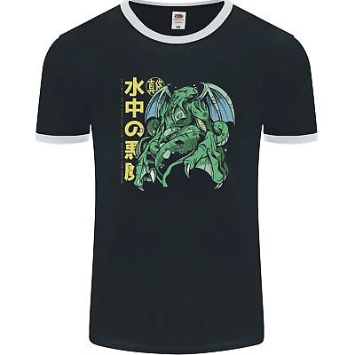 Japanese Anime Cthulhu Kraken Mens Ringer T-Shirt FotL